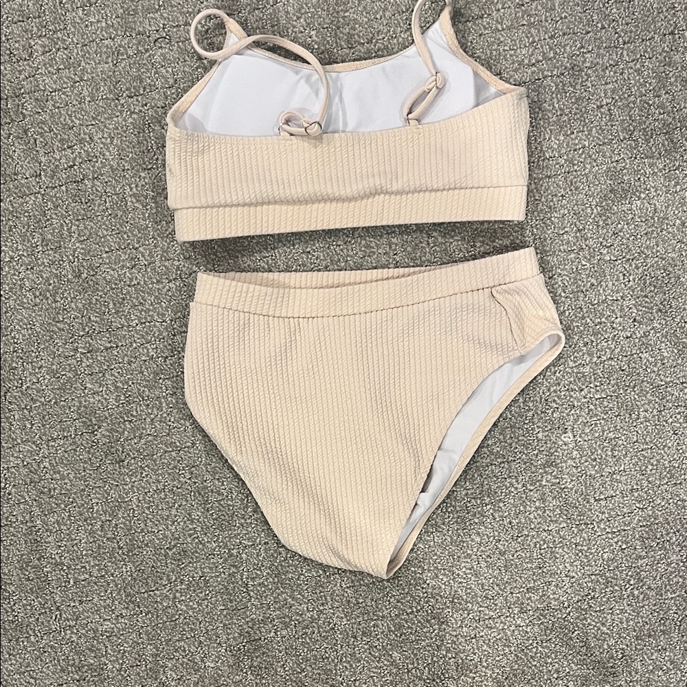 Beige Ribbed Bikini Set - Picture 3 of 3